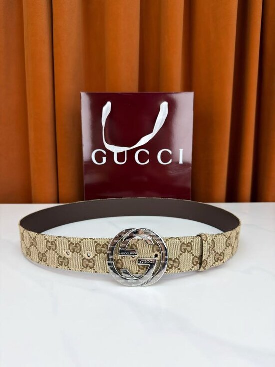 Gucci GG Supreme Canvas Belt with Interlocking G Buckle